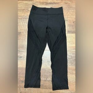 Lululemon Black High Times Crop Tech Mesh Leggings Size 6